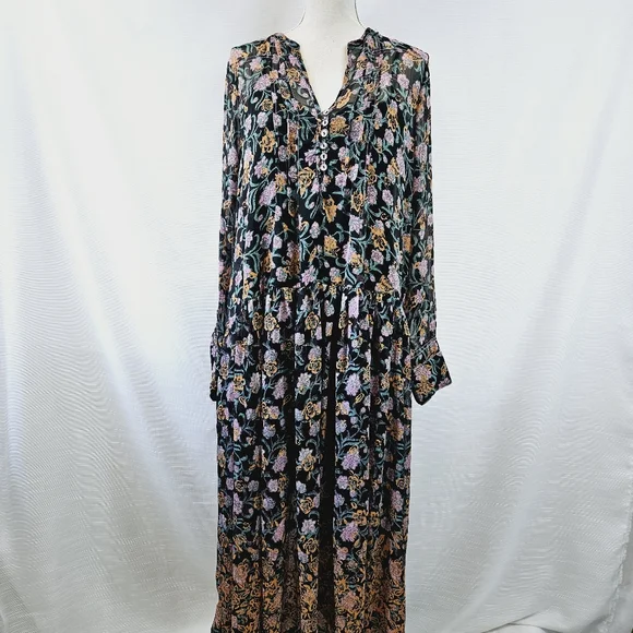 NWT Free People See It Through Floral Maxi Dress Medium - Picture 4 of 15